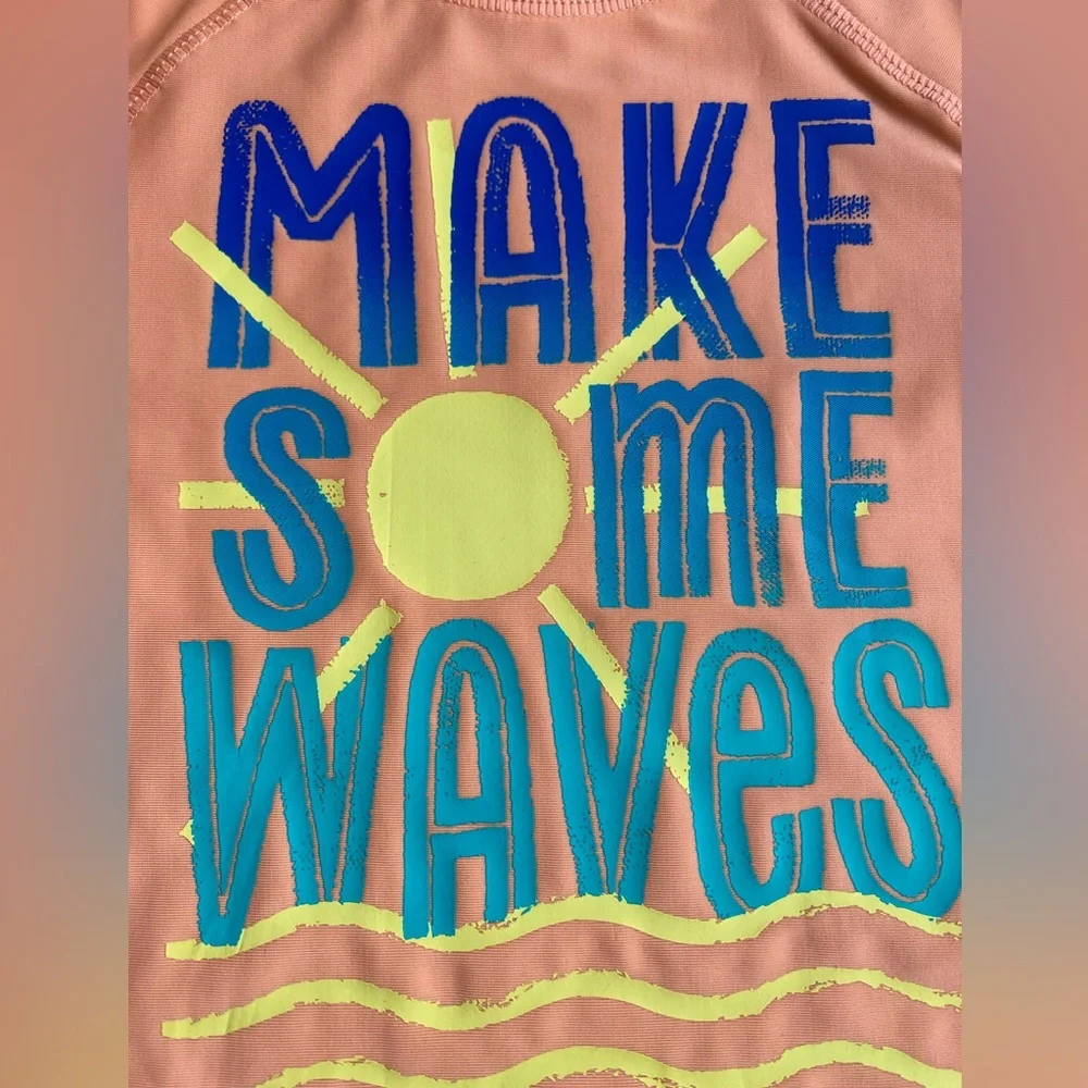 Jumping Beans Tropical Print “Make Some Waves” Swim Rashguard Set NWT  18mths